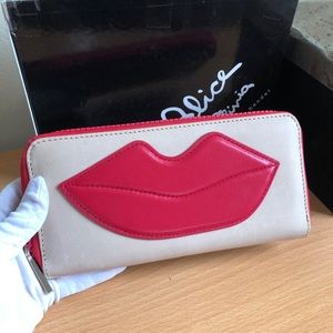 Alice +Olivia by Stacey Lip Leather Wallet New
